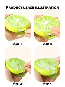 Caja de píldoras portátil con rotación de 7 días, organizador de medicamentos de plástico mini con estampado de frutas - Multicolor - Ver 5