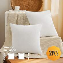 4-Piece White Pillow Core, Lightweight Down Instead Of Polyester Pillow, Sofa Cushion, Bed Pillow (4pc) - White - View 17