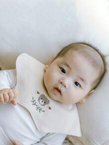 Babero giratorio 360° para bebé, paño atrapa babas para alimentación infantil, baberos antideslizantes para babeo - Multicolor - Ver 4