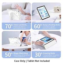 Starry Pattern Painted Effect Acrylic Crystal Cover, 3+Y Fold Anti-Bend, Tablet Case Compatible With Samsung Galaxy Tab A9 Plus/A11/A11 PLUS And Other Models, Suitable For Back To School, Valentine's Day - Multicolor - View 7