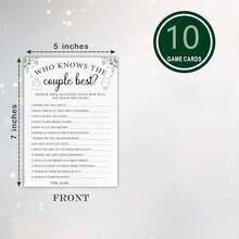 50pcs Bridal Shower Game Cards, Who Knows The Couple Best? Eucalyptus Leaf Themed Wedding Game, Suitable For 30 Guests, Applicable For Engagement Party And Wedding Events, Game Gifts And Supplies - View 7