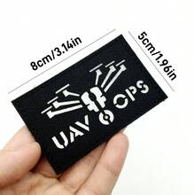 2pcs Drone Luminous Embroidery Patch Badge Sticker Set With Hook And Loop, Suitable Suitable For Jackets, Jeans, Clothing, Backpacks - B-Black - View 6