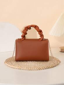 Soft Wrist Chain Crossbody Bag For Daily Wear, Cloud Wrist Handheld Small Square Bag, Women Handbag - Brown - View 4