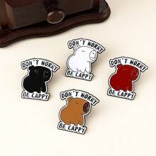 1 件可爱金属水豚动物胸针，多功能衬衫/包包配饰连衣裙配饰别针，用于衣服包饰学校办公室配饰衬衫夹克珠宝圣诞节万圣节衣服别针有趣可爱的教师礼物 - 黃色 - 查看 10