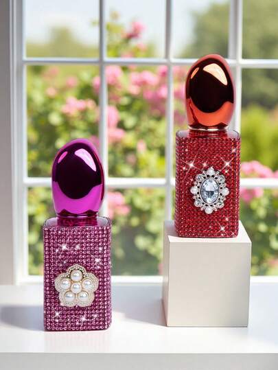 1 Bottle 30ml Moonlight Shimmering Luxury Perfume Spray, Beautiful Multicolor Large Capacity Perfume Bottle, Sparkling Crystal Atomizer - Refillable, Unique Perfume Bottle, Pocket Spray Bottle, Rhinestone Perfume Dispenser - Vacuum Compressed Sample Bottle - Makeup Travel Spray Bottle, Perfume Bottle, Refillable Colored Glass Atomizer Spray Bottle, Suitable For Travel And Wedding Gifts