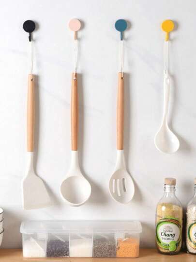 20pcs Round Wall Mounted Hangers, Self-Adhesive High Load Bearing Hooks For Kitchen, Bathroom, Practical Clothes Hanger, Adhesive Hooks, Towel Rack, Bedroom Wall Decor, Hanger, Hook, Hanger, Back To School, Rack, Organization And Storage, Key Holder, Key Hook Wall, Key Hanger, Sticker Hooks, Door Hanging Rack, Room Decor Bedroom, Kitchen Accessories