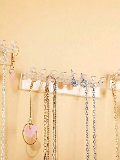 1/3Pcs Necklace Rack, Necklace Organizer Wall Mount 8 Hooks For Hanging Necklaces, Jewelry, Bracelets, Bracelets And Rings, Girls And Women's Gifts