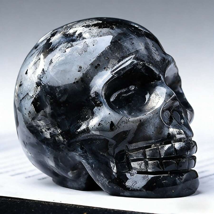 CUPIDCRYSTAL 1件天然手工火焰石骨，琥珀石骷髅头，水晶骨架，水晶石，水晶骷髅装饰，营造万圣节氛围，办公室家居水晶装饰，万圣节礼物，房间装饰，家居装饰 - 5.5cm大頭骨 - 查看 1