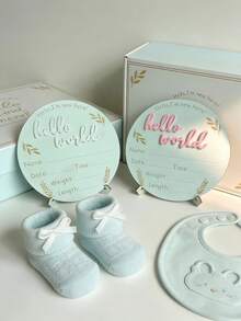 Đồ trang trí chụp ảnh kỷ niệm ngày sinh bằng gỗ "Hello World" cho bé, bảng đánh dấu sự phát triển bằng gỗ, thích hợp làm quà tặng trong tiệc mừng bé chào đời, dành cho bé trai và bé gái. - Nhiều màu - Xem 8