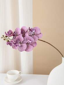 1朵60厘米长仿真蝴蝶兰花，乙烯基纹理，适用于家居客厅餐桌花卉装饰，人造兰花 - 淺紫色 - 查看 5