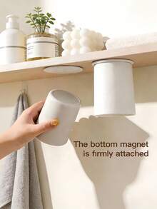 Magnetic Mouthwash Cup No-Drill Installation Wall-Mounted Brush Cup Storage Rack Hanging Toothbrush Cup For Sink Area Wash Basin Units Dormitory And RV Bathrooms Home Decor Countertop Essentials - One Size Fits All - View 8