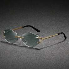 1副高级无框眼镜，龙爪设计，经久耐用，时尚美观，适合所有人佩戴 - 彩色 - 查看 3