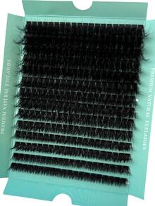 280pcs/210pcs/196pcs/140pcs Faux Mink Eyelashes 200D/160D/120D/100D/80D/60D 8D Luxury Fluffy DIY Cluster Lashes - 8-20mm Mixed Length Eyelash Extension 0.07mm Russian D Curl Thick And Reusable Dramatic Lashes, Beginner Friendly For Daily, Party, Stage, Night Out, Ideal Gift For Mother's Day, Easter, Valentine's Day, Music Festival, Christmas, Christmas Eve, Thanksgiving - D - 查看 3