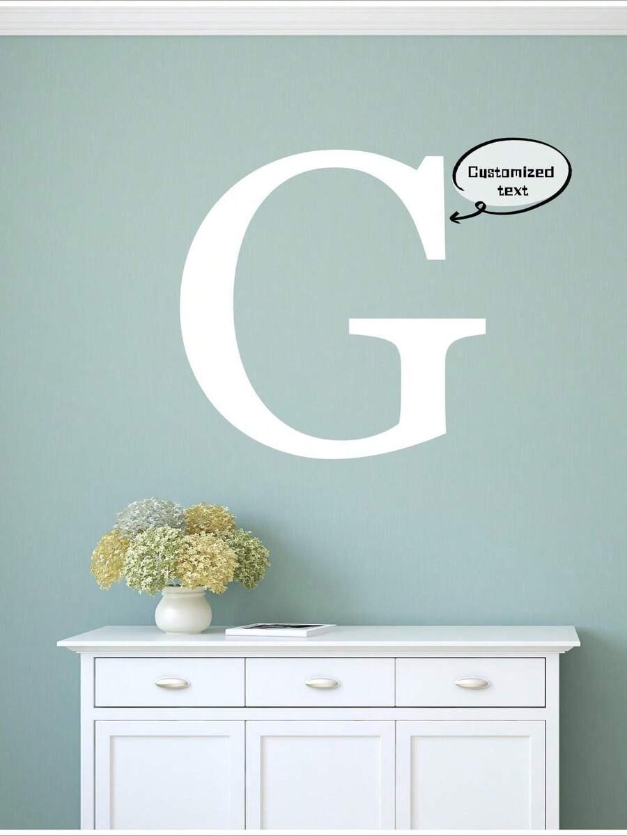 Personalized Initial Wall Decal: Bold Vinyl Monogram Monogram Wall Decal Sticker - Letter Wall Sticker - Custom Wall Decal - Multicolor - View 1