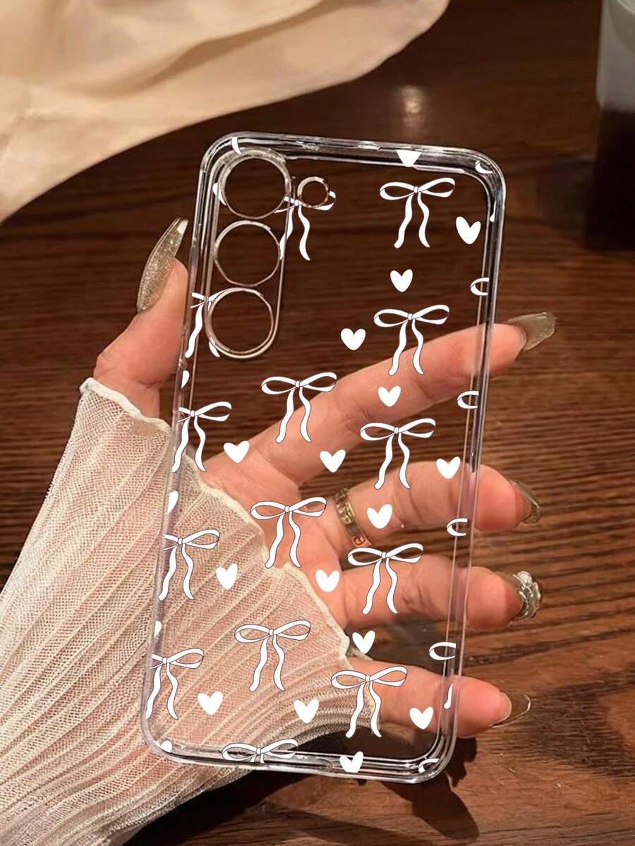 1个纯白色蝴蝶结爱心软壳手机壳,兼容 17/17 Air/17 Pro/17 Pro Max、荣耀、三星Galaxy A04e/12/A13/A14/A34/A50/A52/A53/A54/S21/S22/S23/S24/S25/S25 Ultra、6A/7A/8A、12T/13T,国际版,非国内版 - 無色 - 查看 1