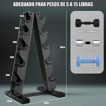 5 Capas Rack Mancuernas, Base para Mancuernas, Rack de Pesas, Soporte para Mancuernas Compacto Tipo A, Racks de Pesas con Mancuerna Que Ahorra Espacio para Gimnasio en Casa - 1 - Ver 6