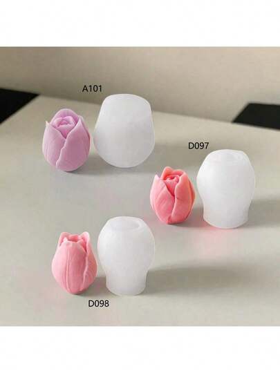 Khuôn silicon hình hoa tulip 3D, khuôn làm đá thơm hình hoa DIY, khuôn làm xà phòng thủ công, thạch cao, nến trang trí nhà cửa, chịu nhiệt và có thể tái sử dụng.