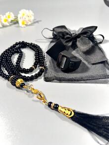 New Bow Organza Bag Set (99 Muslim Prayer Beads + Finger Rosary Counter), Multi-Purpose Counter, Suitable For Men And Women, Ideal For Holiday Gifts, Prayer Counting, Etc. - Multicolor - View 12