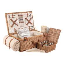 Red Hamper Deluxe Fully Fitted Traditional Picnic Basket - Brown - View 9
