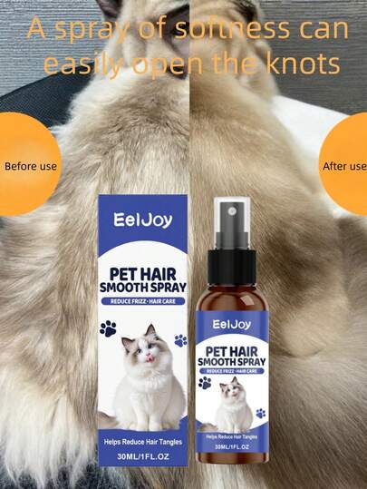 Pet Detangling Spray, Anti-Static Hair Care Spray For Cats & Dogs, Softens Fur, Deodorizes, Adds Volume, Convenient Portable Pet Grooming Spray To Improve Matting