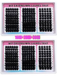 300D+200D+160D Spikes Lash Cluster Eyelash Extensions 180pcs/260pcs Thick Spiky Individuals Lashes 10-18mm Mega Wispy Eyelash Extension Fluff DIY D Curly Lash Extension Unique Spiky Cluster Eyelash Extensions Anime Individuals Fairy Cluster Lashes DIY At Home - DD - Xem 3