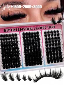 300D+200D+160D Spikes Lash Cluster Eyelash Extensions 180pcs/260pcs Thick Spiky Individuals Lashes 10-18mm Mega Wispy Eyelash Extension Fluff DIY D Curly Lash Extension Unique Spiky Cluster Eyelash Extensions Anime Individuals Fairy Cluster Lashes DIY At Home - DD - Xem 2