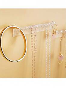 1/3Pcs Necklace Rack, Necklace Organizer Wall Mount 8 Hooks For Hanging Necklaces, Jewelry, Bracelets, Bracelets And Rings, Girls And Women's Gifts - Multicolor - View 4