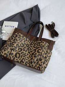 The New Atmospheric Fashion Exquisite Tote Bag Leisure Commuting High-Volume Popular Leopard Print Single Shoulder Shoulder Tote Bag - Coffee - View 9