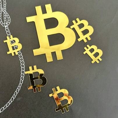 DCoin Symbol Logo Cake Topper Set Acrylic Happy Birthday Cryptocurrency Theme Party Decoration