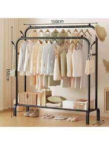 Perchero sencillo para el suelo del dormitorio, perchero grueso para el dormitorio, perchero plegable para ropa de interior - Ver 2