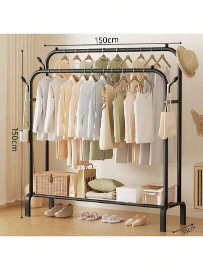 Perchero sencillo para el suelo del dormitorio, perchero grueso para el dormitorio, perchero plegable para ropa de interior