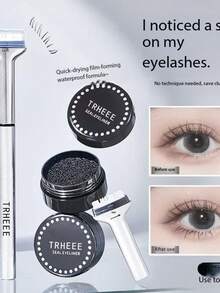 二合一防水防晕染眼线睫毛膏套装，持久卷翘定型 - 彩色 - 查看 2