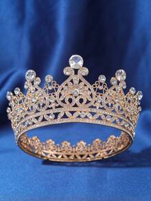1pc Elegant Queen Crystal Crown, Bridal Wedding Hair Accessory, Women's Party/Event/Ball Tiara, Valentine's Day Gift,Summer,Beach - Multicolor - View 4