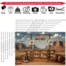 1pc Vintage Western Ranch Scene Backdrop Banner Decoration, Includes Wooden Fence, Cowboy Hat, Barrel And Desert Canyon Elements, 2D Printed In Rugged Retro Style, Suitable For Western Theme Party, Farm Theme Event, Halloween Costume And Photography Background, Outdoor Party Decor, Photo Booth Backdrop, Vintage Ranch Decor Banner, Holiday Celebration Decoration For Yard, Entrance, Porch, Welcome Background - B - View 5