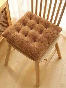 1Pc Plush Seat & Back Cushion, Thickened Soft Warm Cushion, Non-Slip Universal Chair Pad For Home Dining Chair, Office Chair, Student Chair, Car Seat - Multicolor - View 13