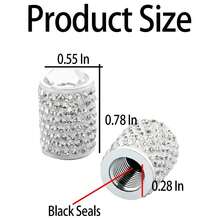 NEW-   Bling Valve Stem Caps, 4 Pack Crystal Rhinestone Car Tire Valve Covers, Dustproof Stem Cap For Auto Wheel, Sparkling Tire Air Valves Cover, Universal For Most Vehicles (Red) - Red - View 2