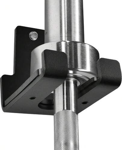 Yes4All Soporte Vertical para Barras olímpicas montado en la Pared, Estante de Almacenamiento para Barras, Estante para Barras Colgantes para Equipo de Fitness en casa