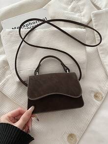 2024新款韩版时尚女包，简约小方包，时尚链条斜挎包 - 咖啡 - 查看 9