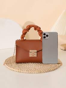 Soft Wrist Chain Crossbody Bag For Daily Wear, Cloud Wrist Handheld Small Square Bag, Women Handbag - Brown - View 5