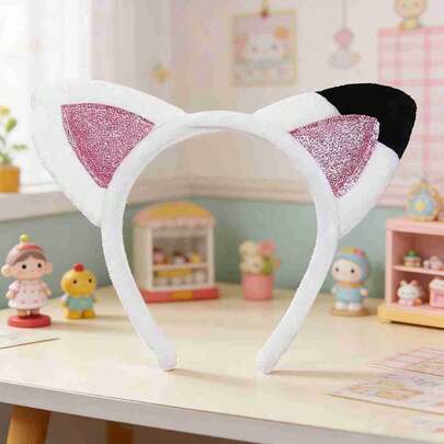 1pc Gabby Dollhouse Headwear Anime Fashion Headwear Cute Sweet Cartoon Headwear Creative Role Playing Accessories Gifts For Friends And Family,New Year's Gift, Valentine's Day Gift, Easter Gift,Stochastic Style