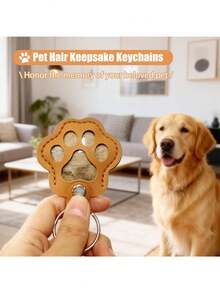 1pc/2pcs/3pcs Commemorative Leather Pet Hair Keepsake Bag - Multipurpose Portable Keychain, Cat Dog Hair Storage Keychain, Cat & Dog Lovers Gifts, Fur Keepsake Keyring - Pet Memorial Gifts, Suitable For Cats And Dogs, Pet Memorial Hair Storage Box, Dog Cat Paw Shape Leather Keychain Pendant - Multicolor - View 6