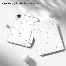 Starry Pattern Painted Effect Acrylic Crystal Cover, 3+Y Fold Anti-Bend, Tablet Case Compatible With Samsung Galaxy Tab A9 Plus/A11/A11 PLUS And Other Models, Suitable For Back To School, Valentine's Day - Multicolor - View 3