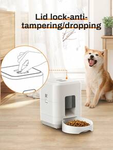 自动喂猫器，定时喂食器，每日喂食1-4次，适用于猫和小型犬，2升容量，适用于干粮，可编程定量喂食，双电源供电，易于清洁，黑色 - 2公升 - 查看 6