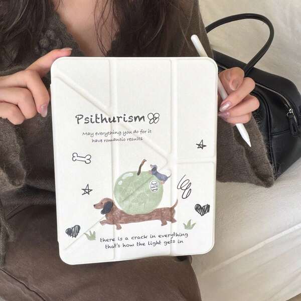 غطاء واقي للتابلت بتصميم كلب السلق الأخضر الجميل، متوافق مع أجهزة أبل الجيل 11 والبرو 2025 الجديدة، وأجهزة الجيل 10 الجذابة، وأجهزة الهواء 7/6 مع فتحة للقلم، غطاء واقي مضاد للانحناء لأجهزة التابلت 11 بوصة للبنات