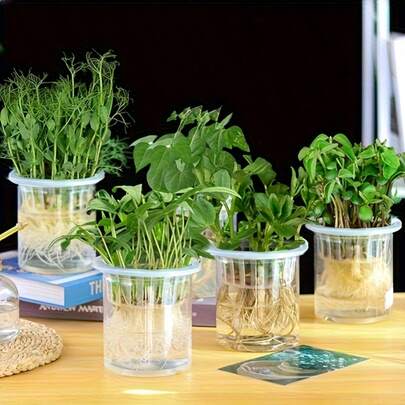 5pcs Hydroponic Vegetable Planting Baskets | Plastic Flower Pots, Suitable For Home Balcony Gardening And Seedling Hydroponics, Casual Style, Can Be Used Indoors And Outdoors