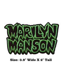 1PC Marilyn Manson Name Logo Patch Heavy Metal Rock Band Embroidered Iron On - Multicolor - View 8