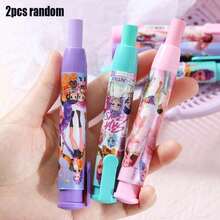 1/2/3pcs Cartoon K-POP Girl Group Retractable Erasers, Creative Stationery, Low Crumb & Easy To Erase, Extendable Erasers, Back To School Student Supplies - Round - View 9