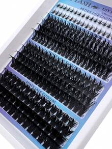 四合一蓬松假睫毛簇，60D/100D/160D/200D/300D 底型及尖头假睫毛簇，246/182 片俄罗斯 3D 卷翘假睫毛，6-18mm 延长套装，DIY 仙女/卡通假睫毛，适合日常妆容及角色扮演，可重复使用 - 查看 6