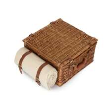 Red Hamper Deluxe Fully Fitted Traditional Picnic Basket - Brown - View 6