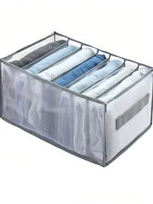 Large Wardrobe Divider Storage Box, 7 Compartments, Washable Drawer-Style Closet Organizer Bag For Shirts, Jeans, Suitable For Clothing Storage, Drawer Organization, Wardrobe Management, Multi-Compartment Storage Box, Storage Box, Shirt Storage, Sock Storage Box, Home Use - Multicolor - View 13